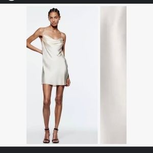 Zara satin effect mini slip dress NWT